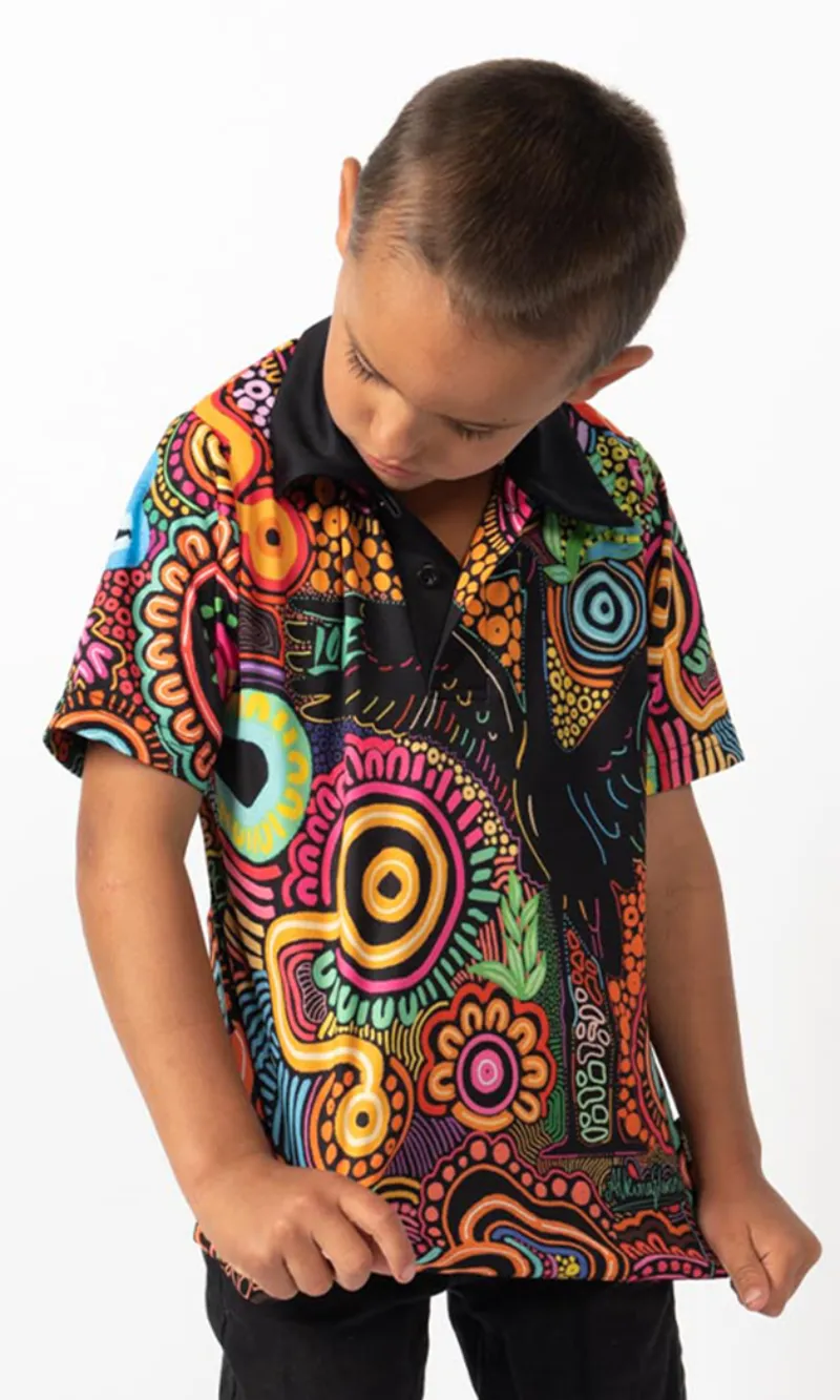 Aboriginal Art Kids Unisex Polo Gunugudhula