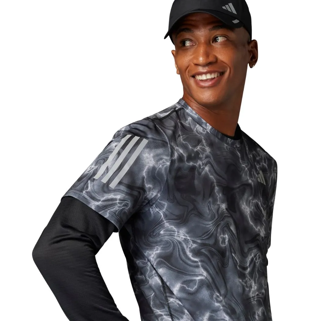 adidas Own The Run Allover Print Men's Tee