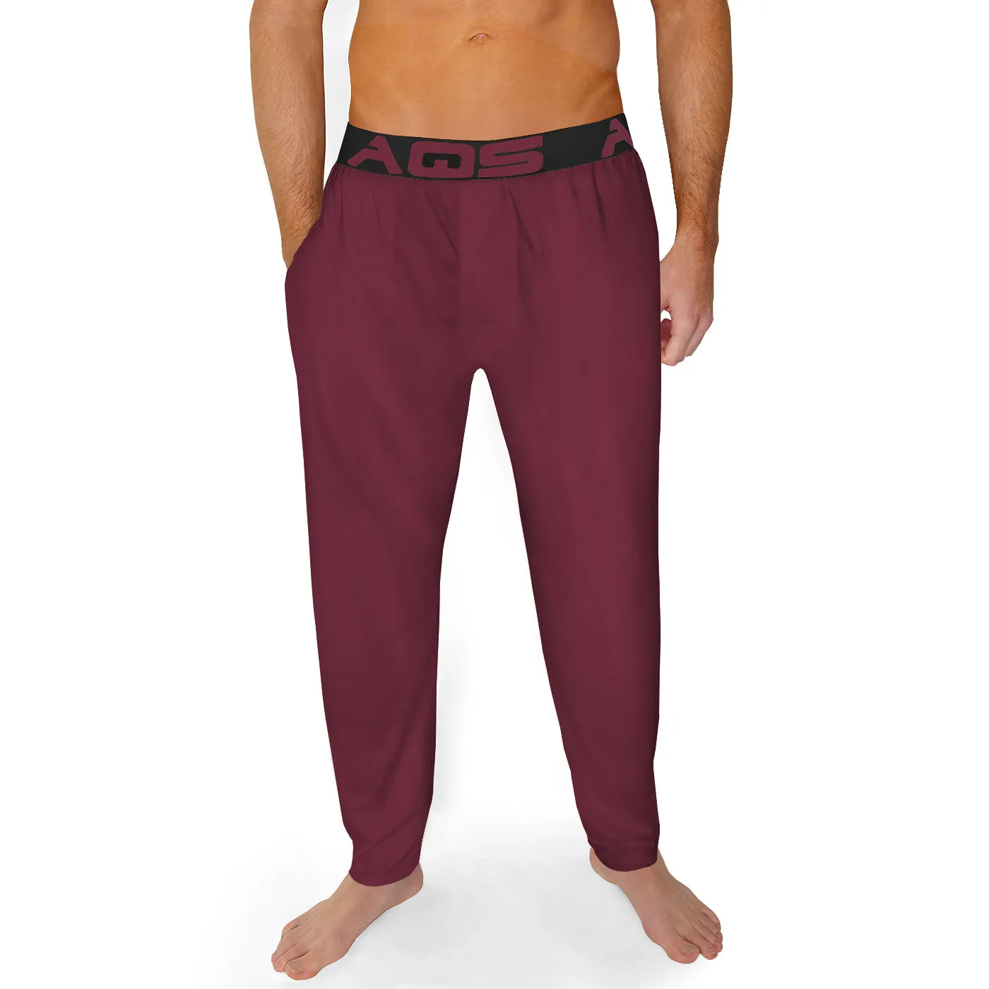 AQS Unisex Burgundy Lounge Pants Soft loose-fitting lounge pants Wide