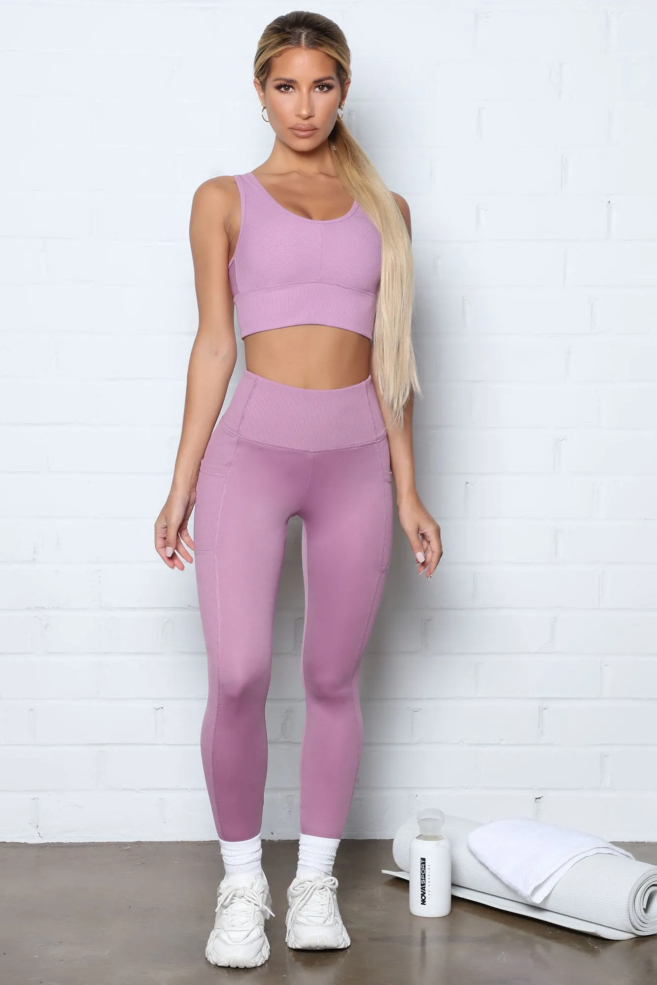 Back To Business Active Ribbed Legging - Orchid