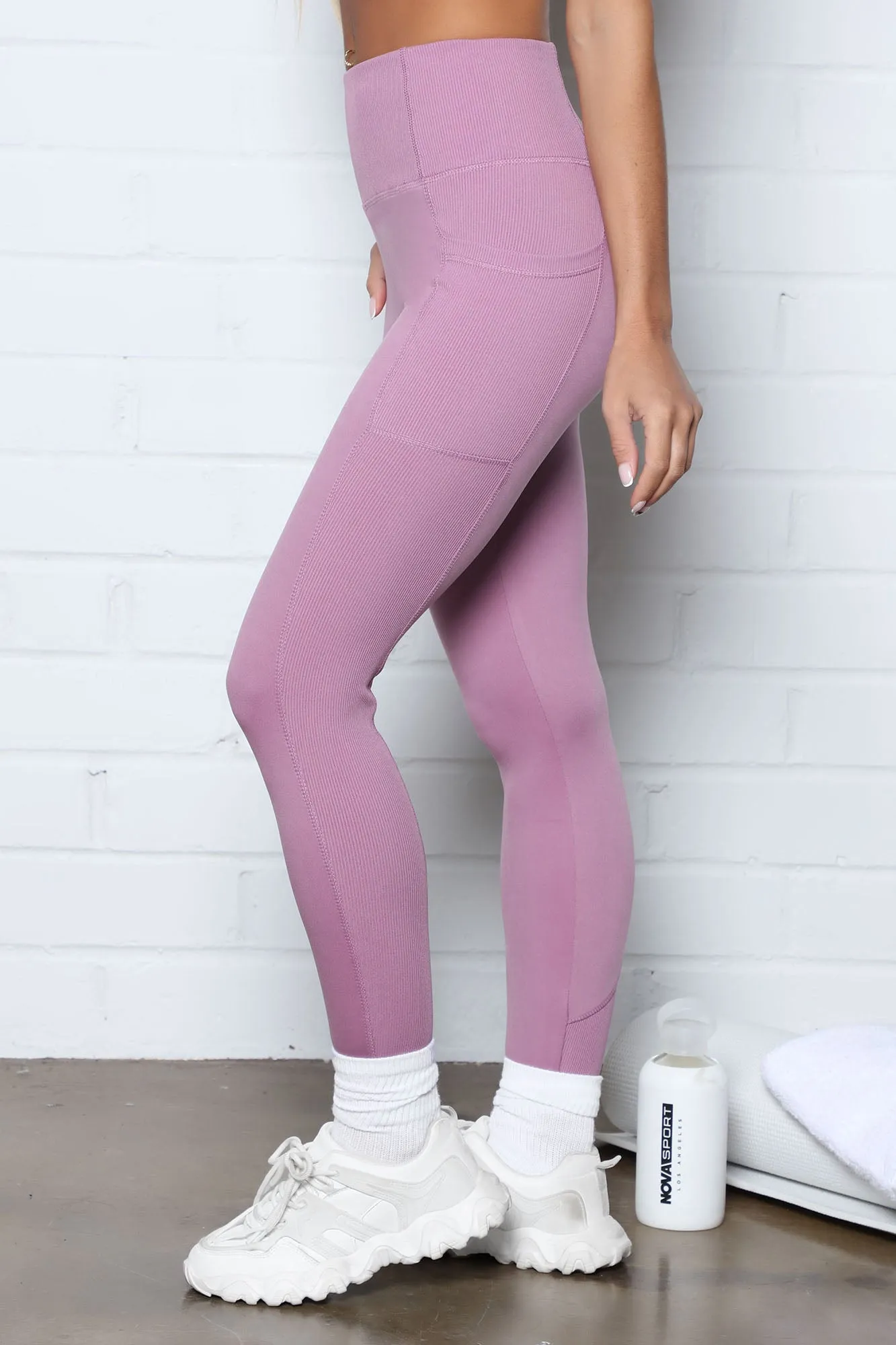 Back To Business Active Ribbed Legging - Orchid