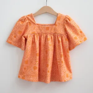 Bell Sleeve Top In Pink And Orange For Baby Toddler Girls