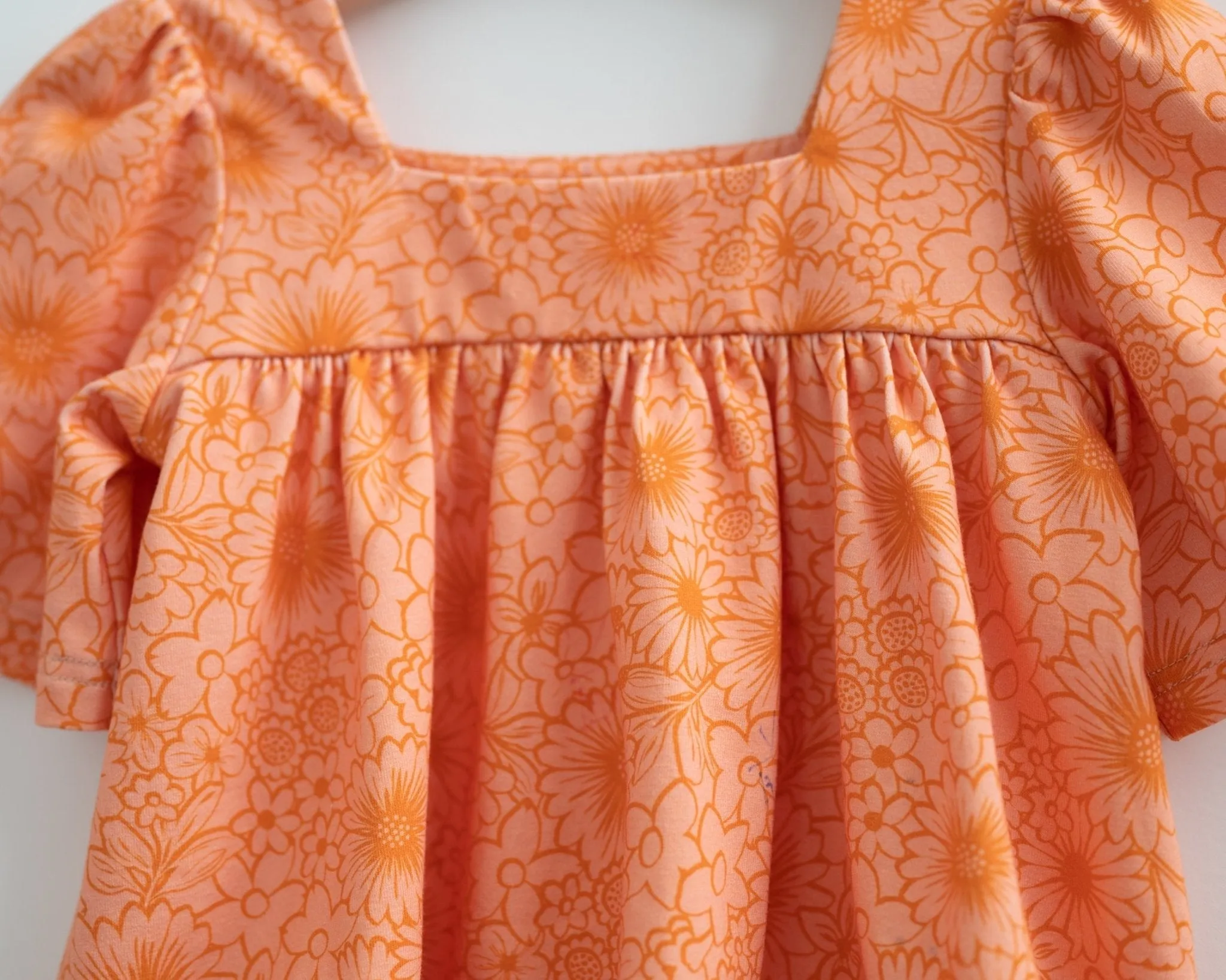 Bell Sleeve Top In Pink And Orange For Baby Toddler Girls