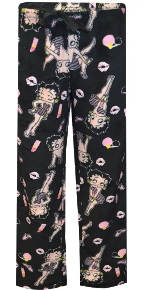 Betty Boop Black Plus Size Plush Lounge Pants