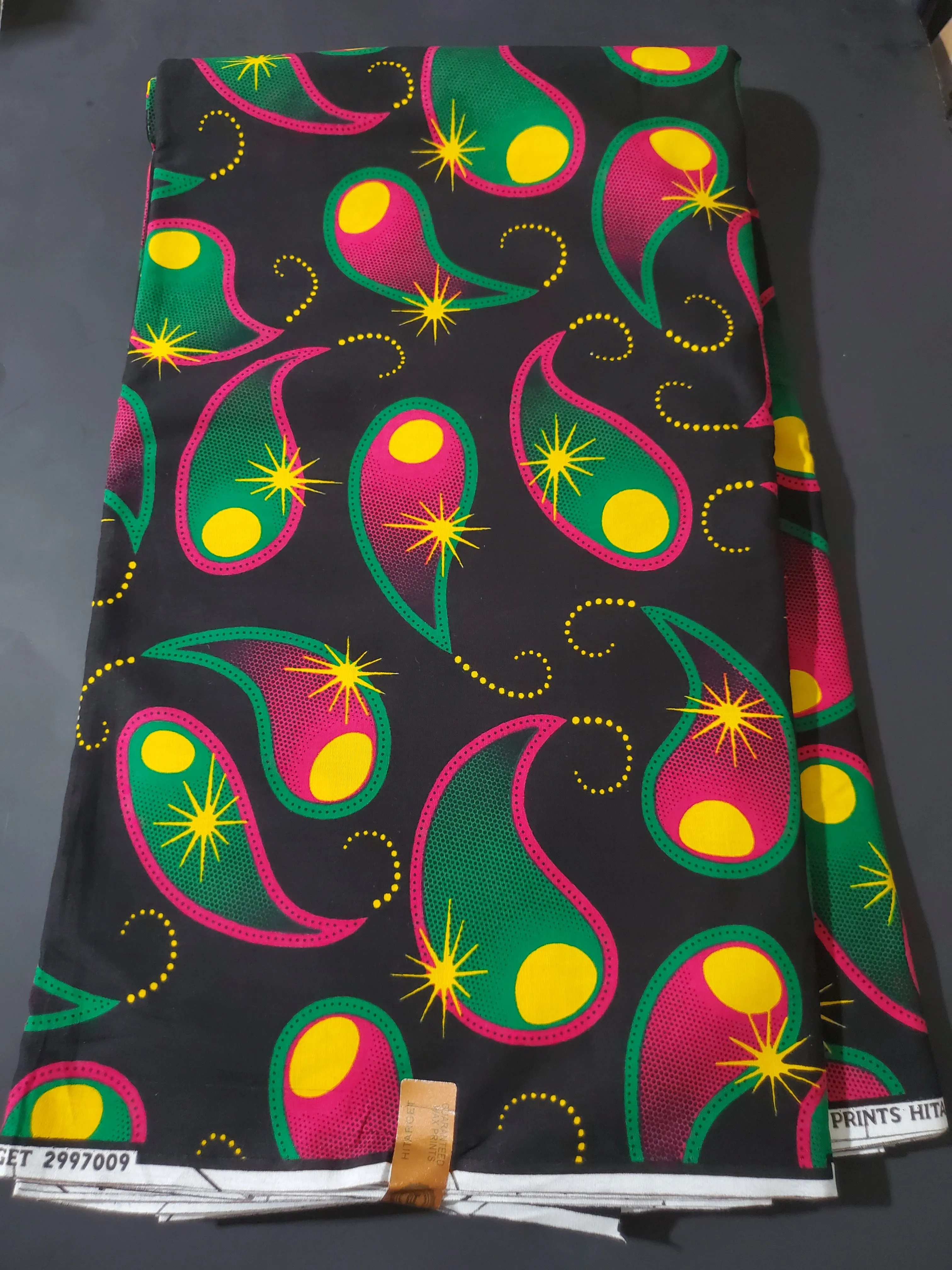 Black Multicolor African Ankara Print Fabric