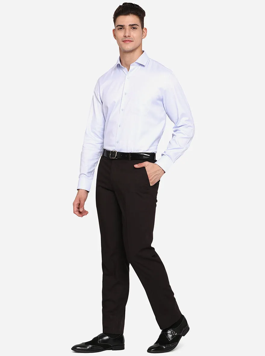 Black Solid Classic Fit Formal Trouser | Greenfibre