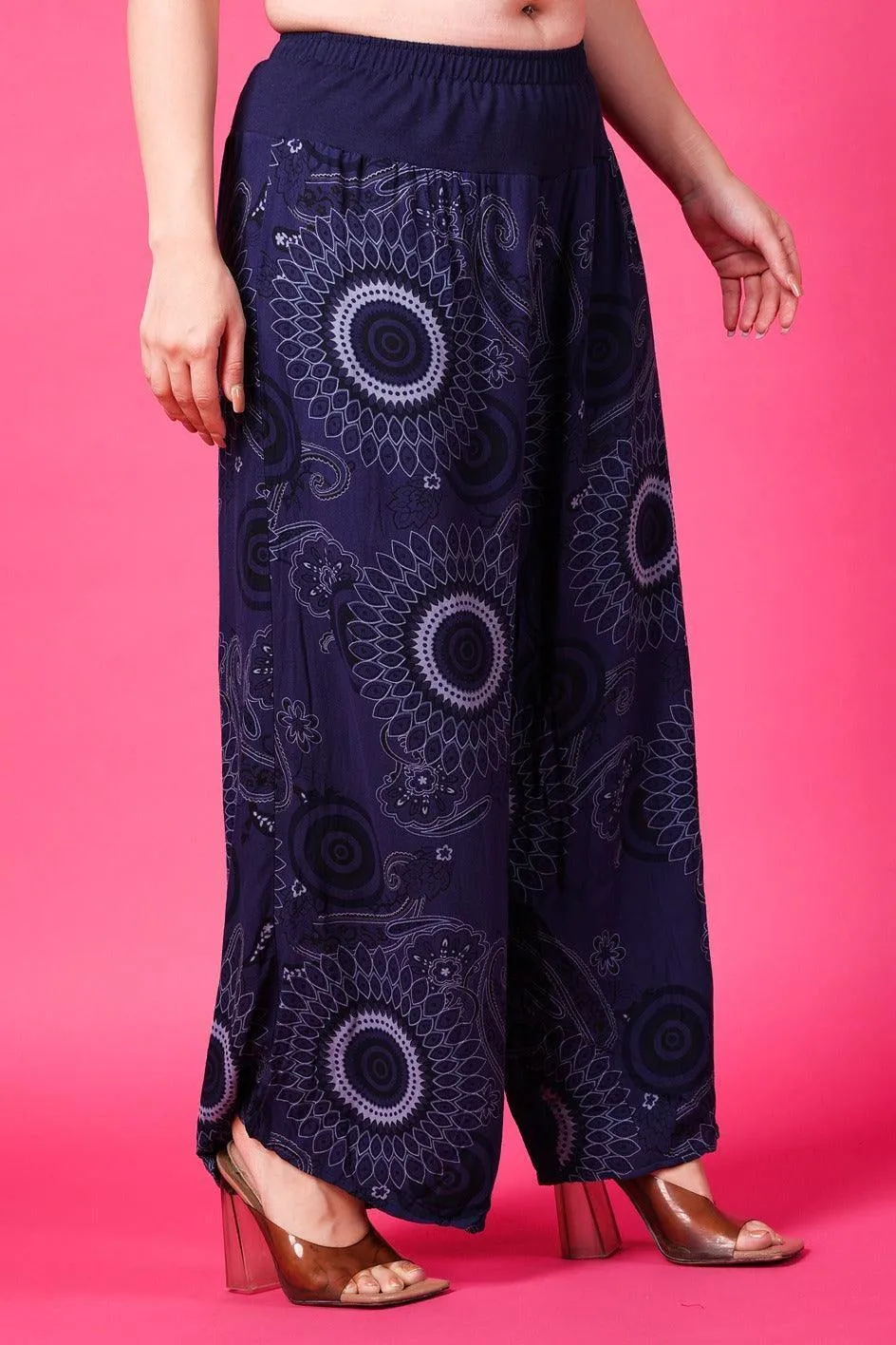 Blue Oval Printed Harem Pants