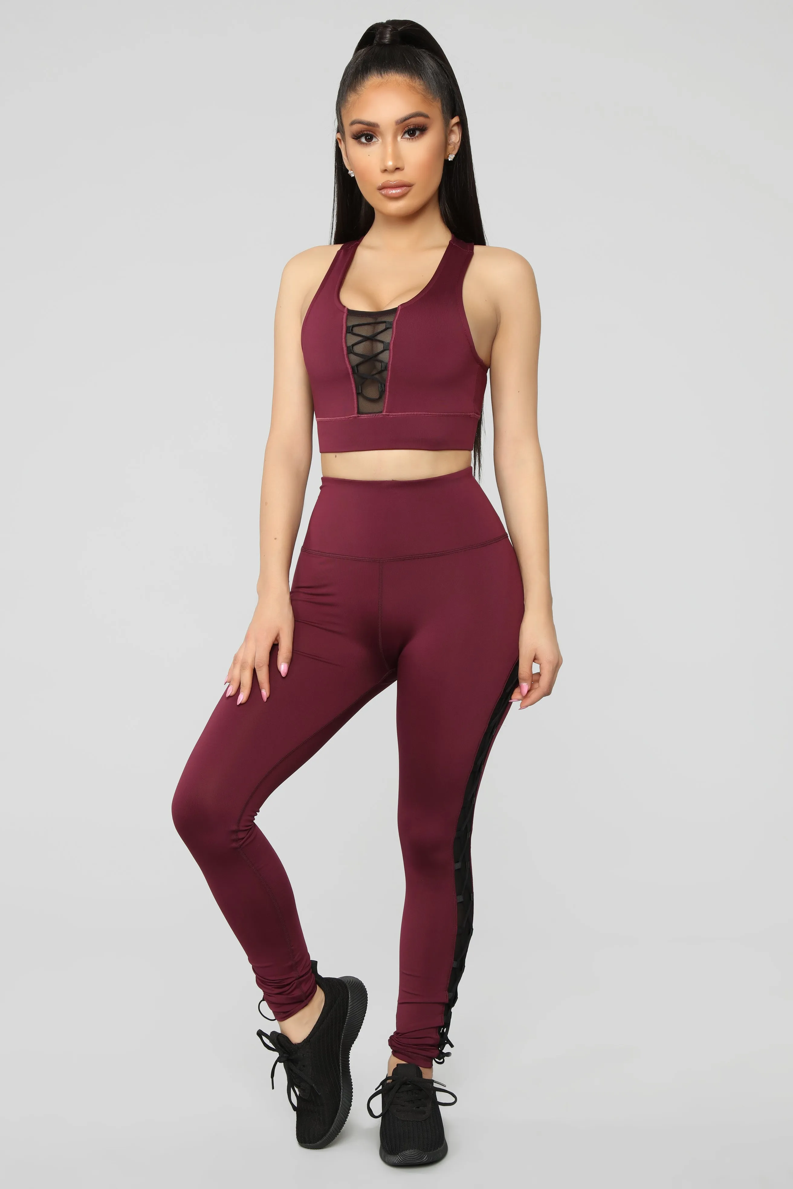 Body Goals Active Leggings - Burgundy