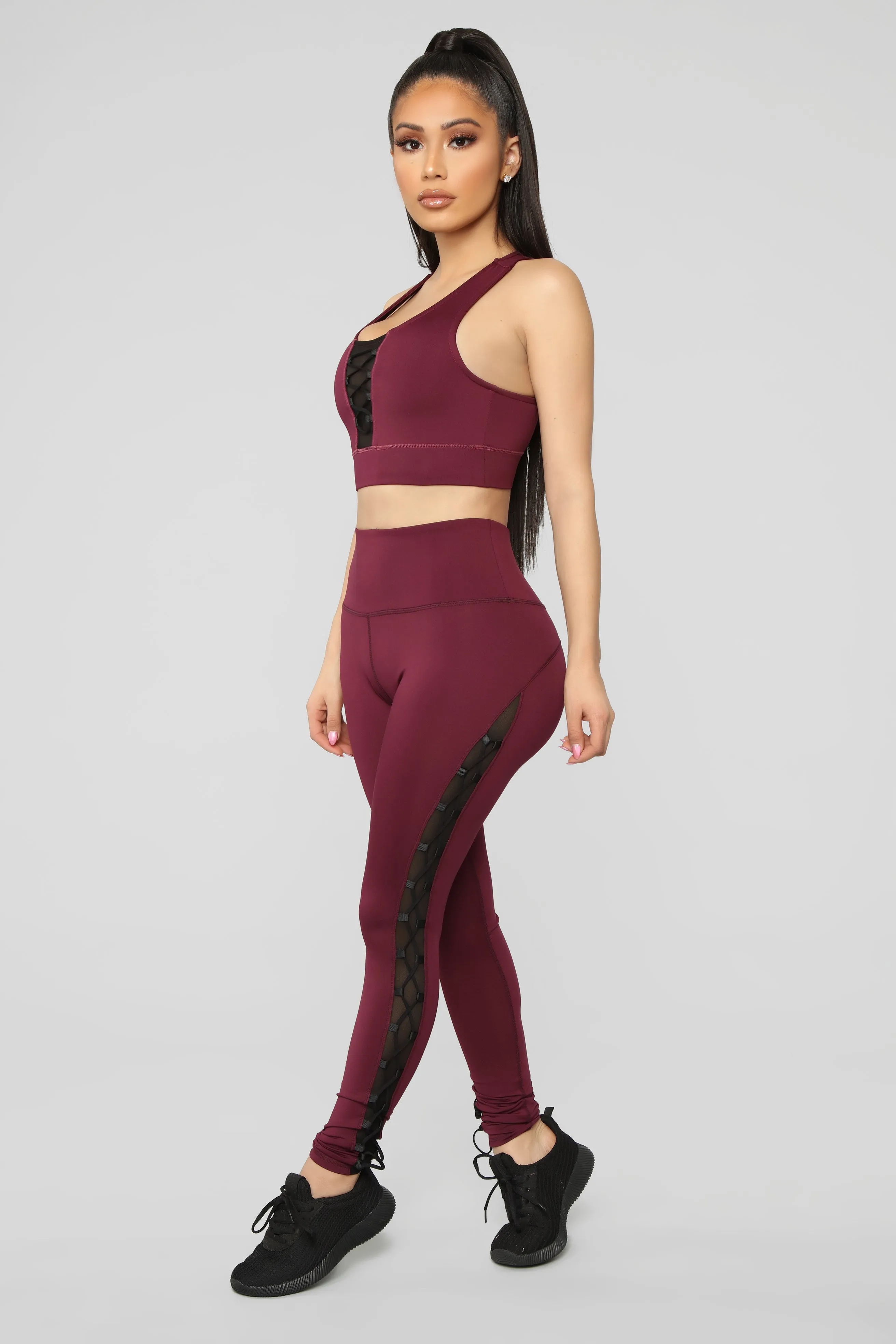 Body Goals Active Leggings - Burgundy