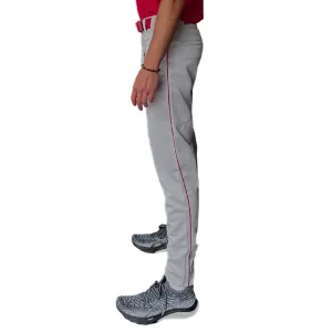 BRUCE BOLT Premium Pro Baseball Pant - GREY w/ Red Piping