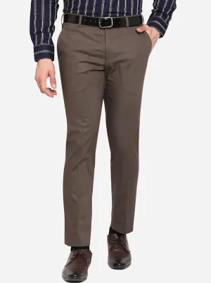 Charcoal Grey Solid Super Slim Fit Formal Trouser | JadeBlue