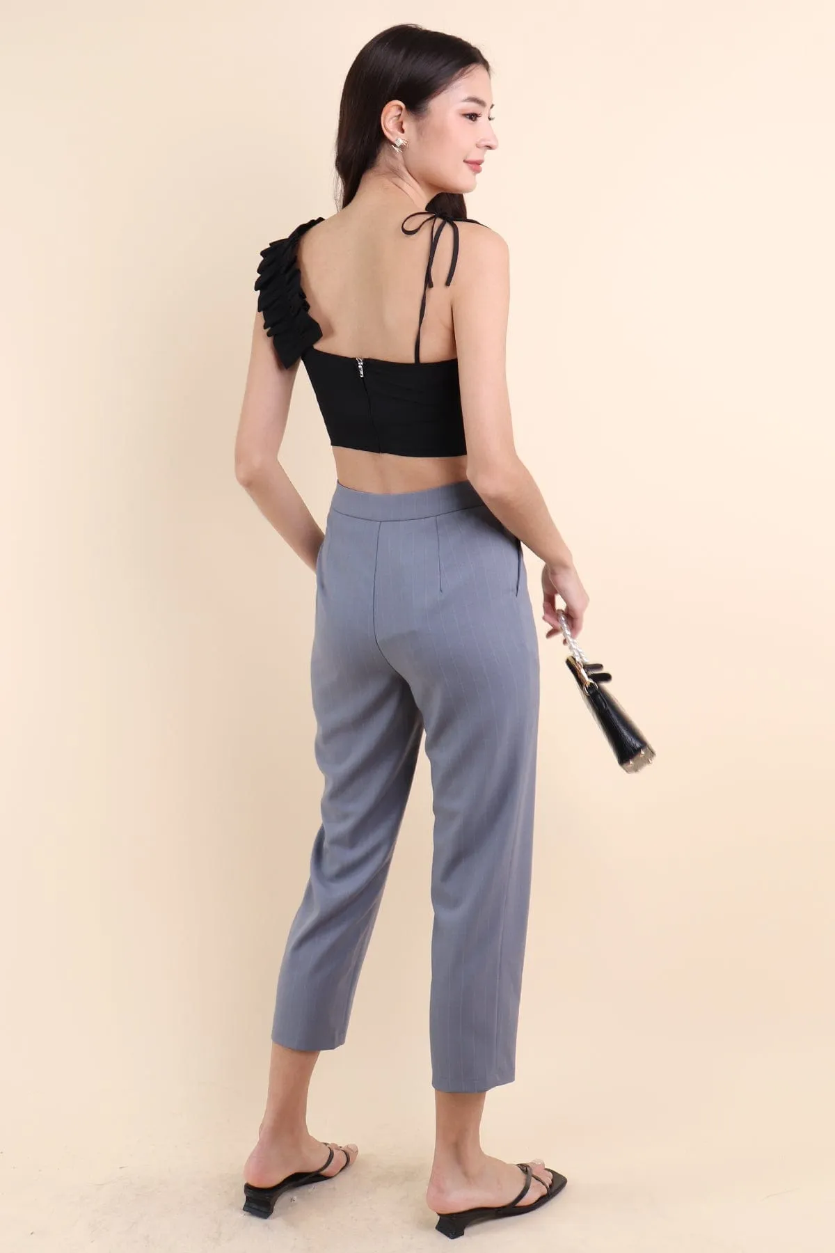 CLEO TAILORED PANTS IN PIGEON BLUE