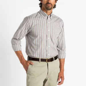 Cotton Poplin Sport Shirt Mildren Plaid- Sable