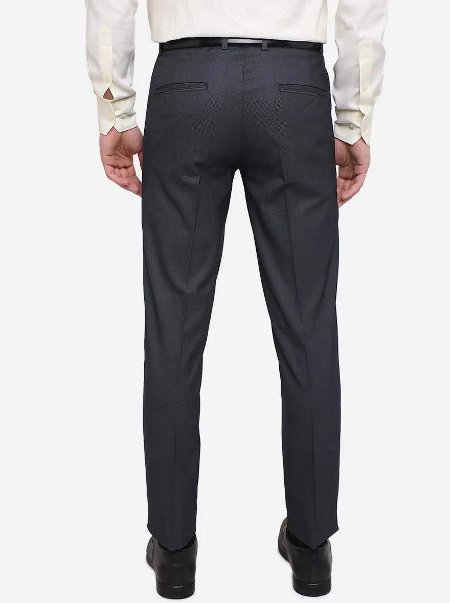 Dark Blue Solid Super Slim Fit Formal Trouser | JB Studio