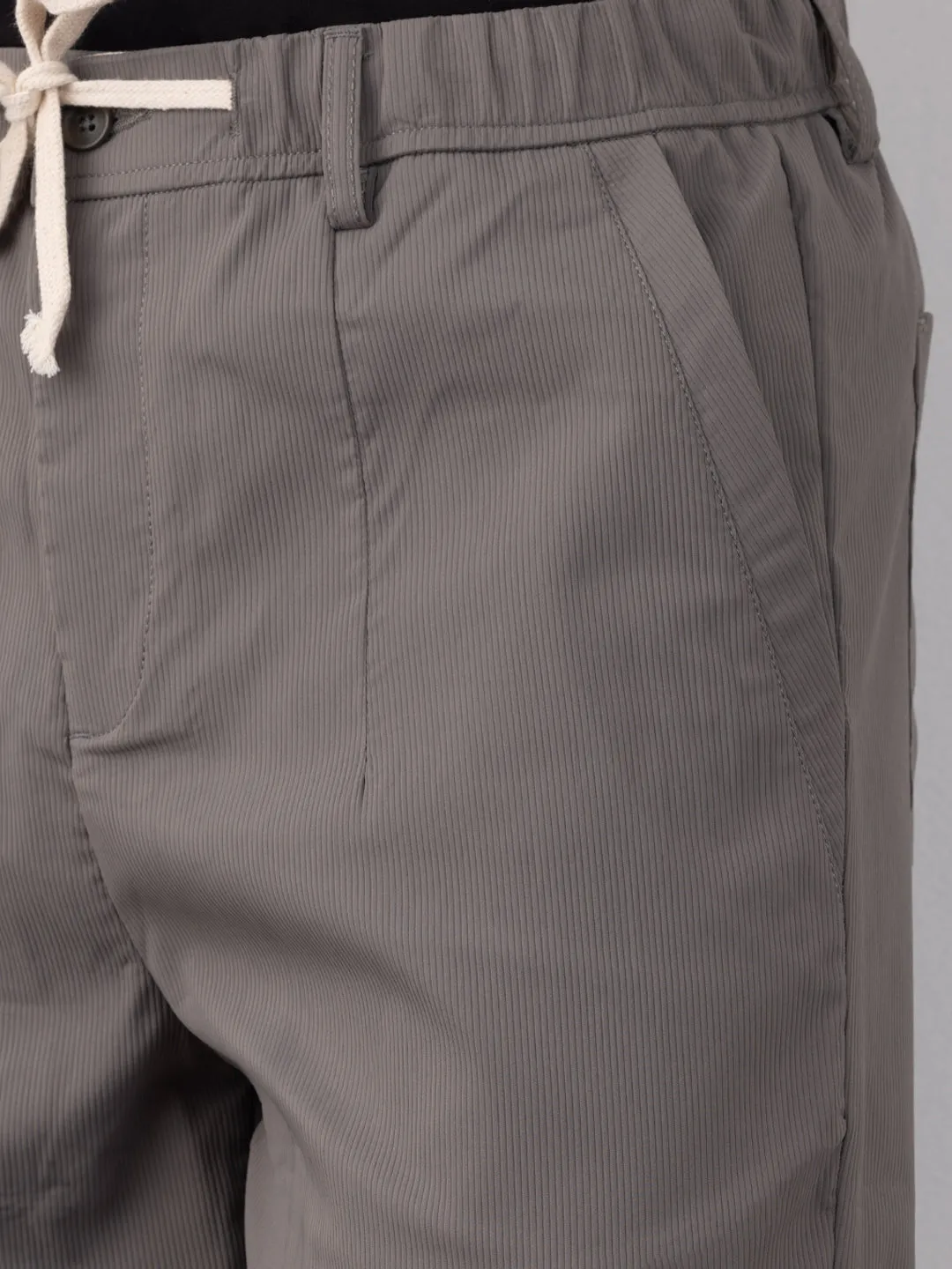 Dark Grey Plain Travel Pants