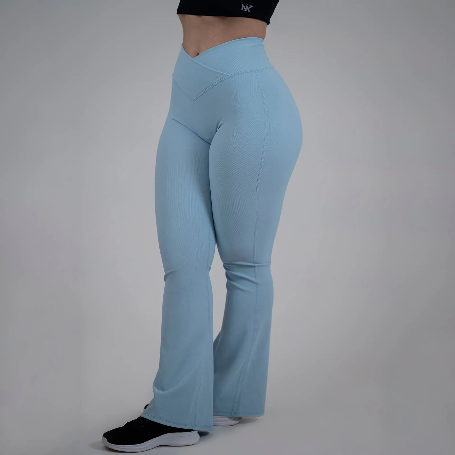 Ember Ribbed Vbelt Leggings(Sky blue)