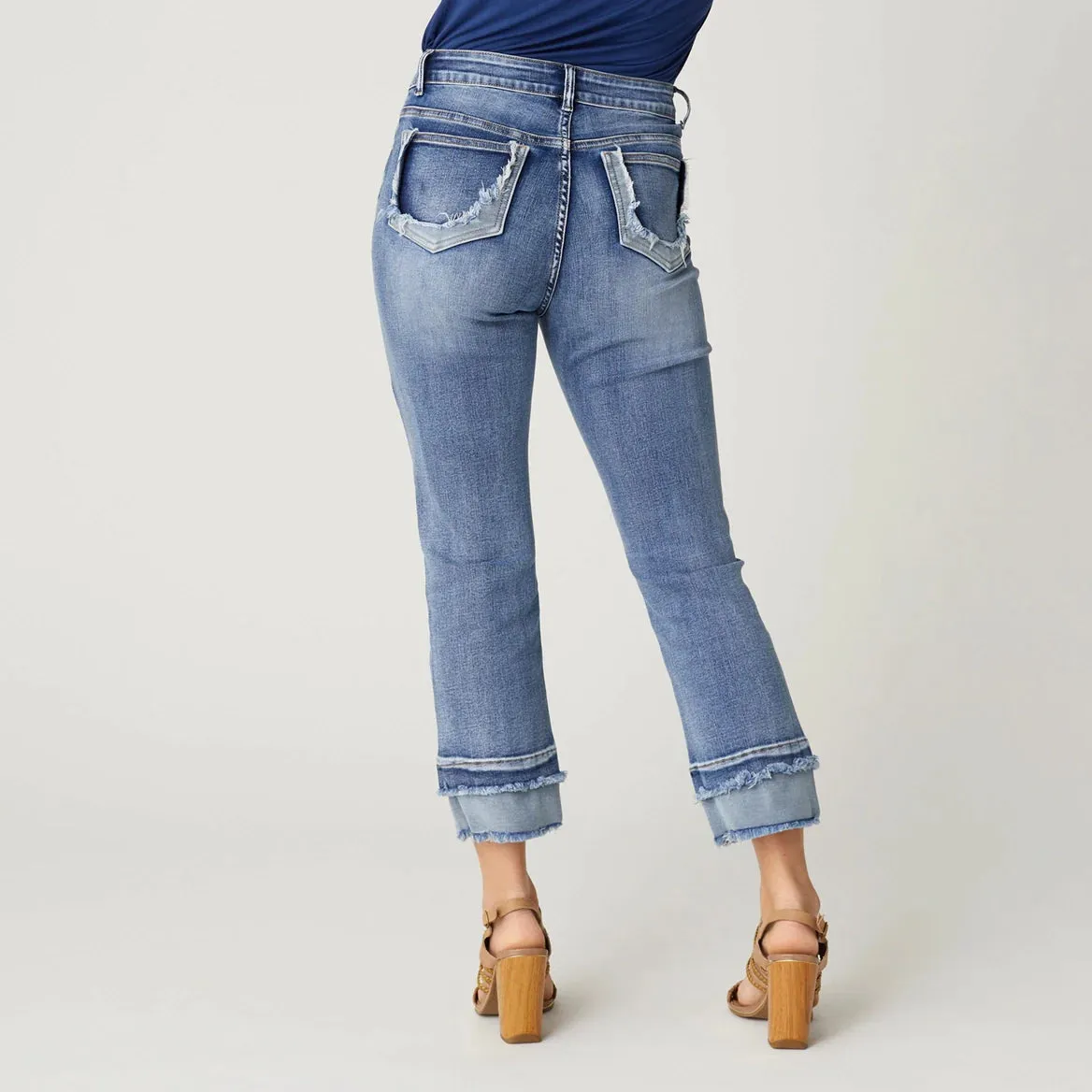 Everstretch Boyfriend Capri Jeans - Medium Denim