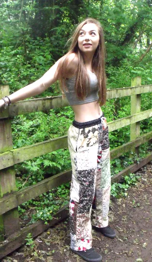 Festival, Hippie, patchwork, Pants, Handmade patchwork trousers, alternative lounge pants