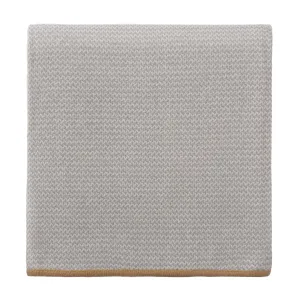 Foligno Cashmere Blanket [Light grey/Cream/Ochre]