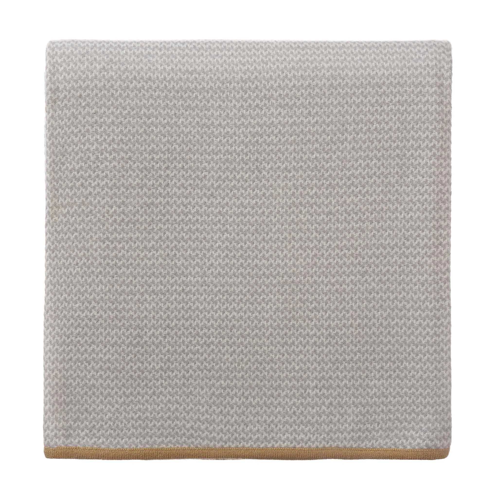 Foligno Cashmere Blanket [Light grey/Cream/Ochre]