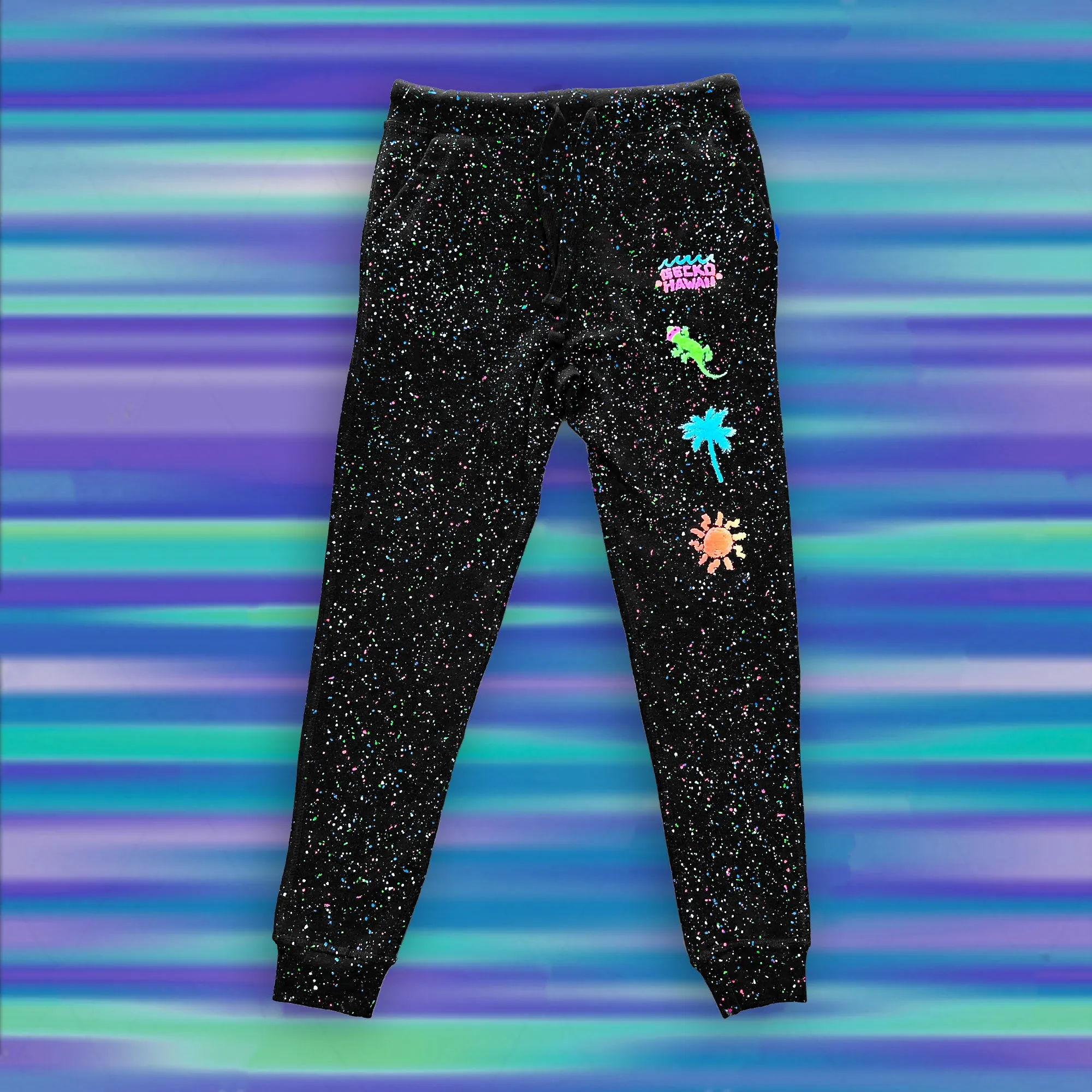 GLOW SUMMER SPLATTER BLACK Joggers Limited Edition