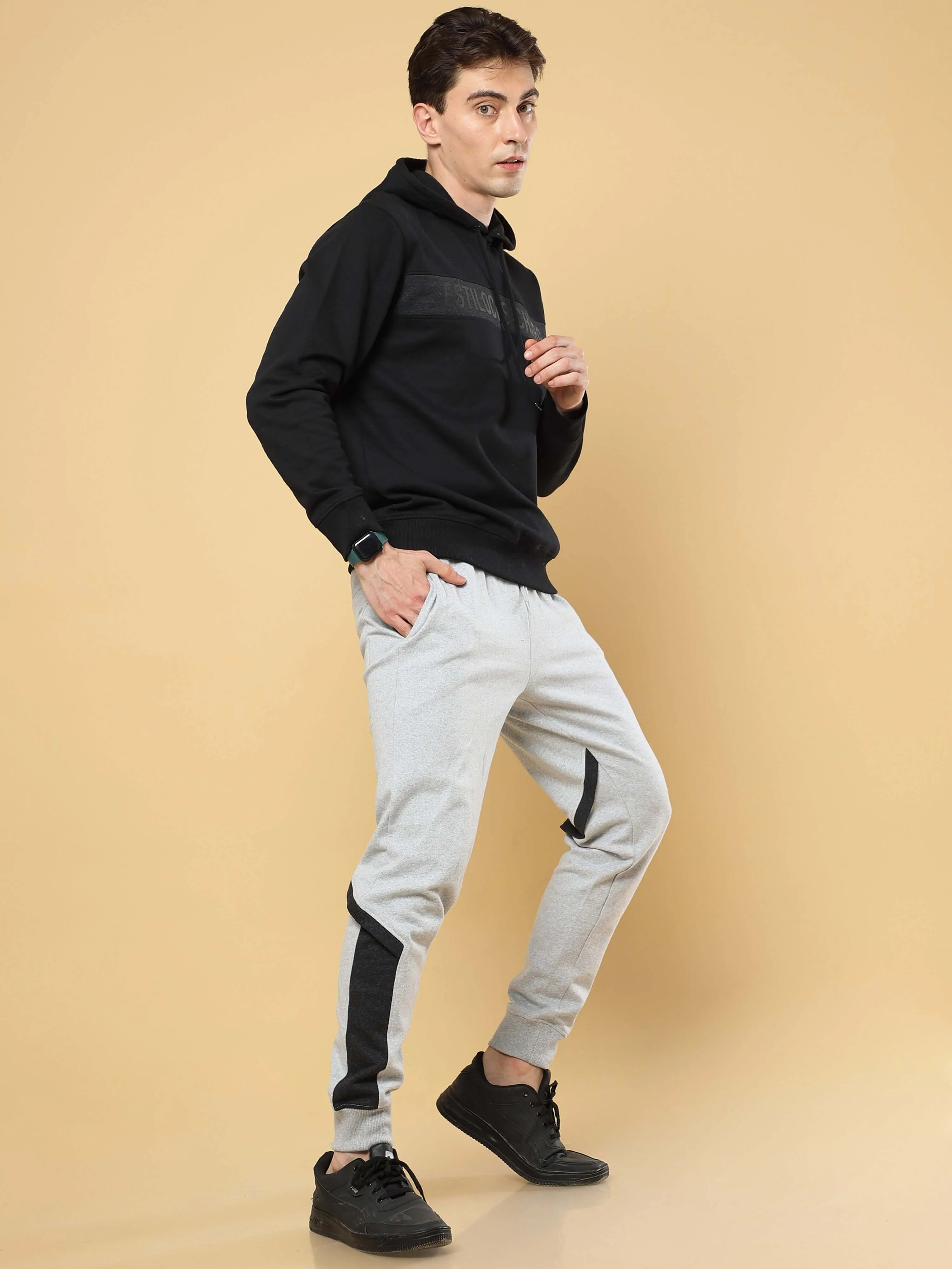 Grey Joggers With Adjustable Draw String