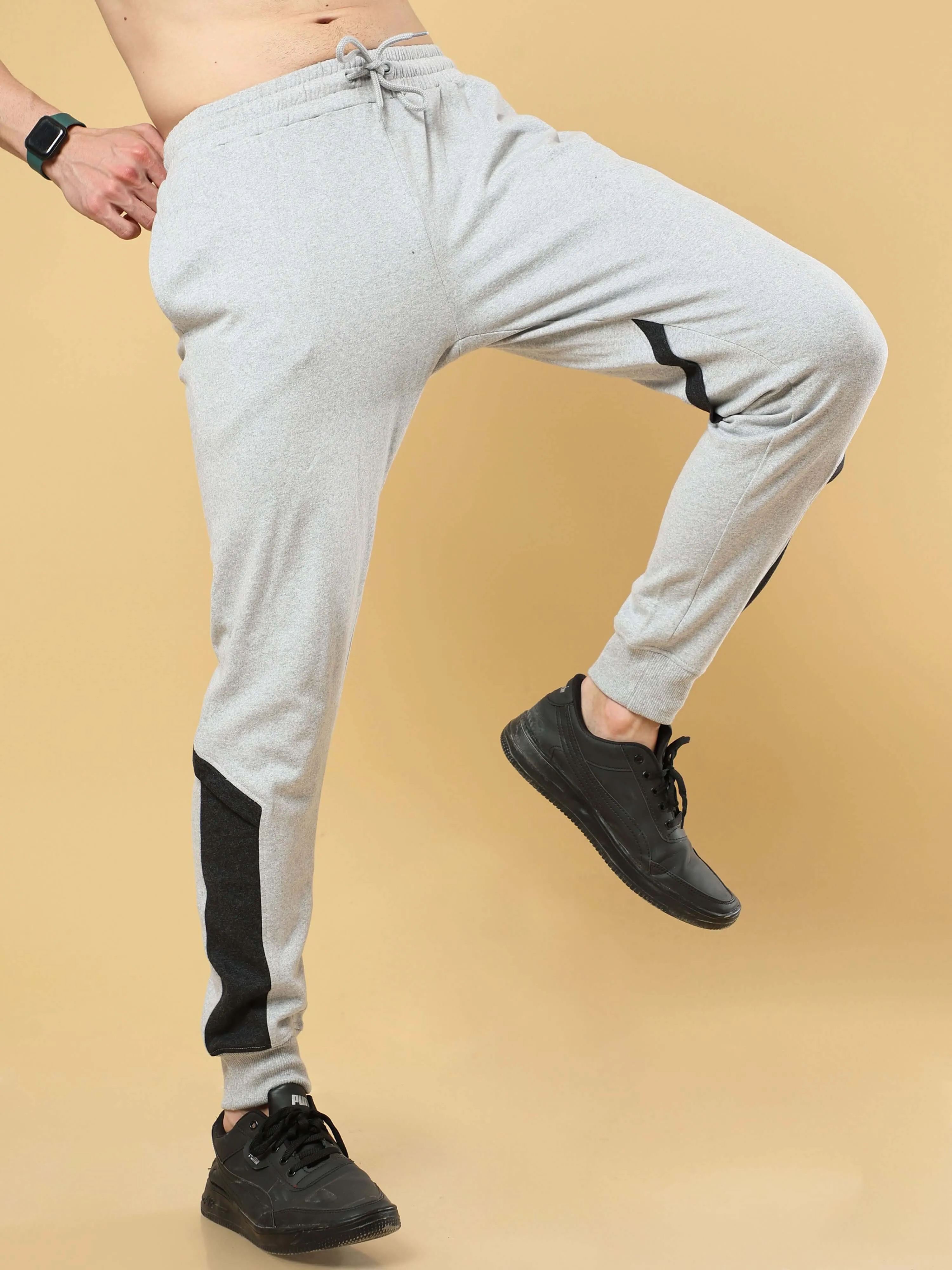 Grey Joggers With Adjustable Draw String