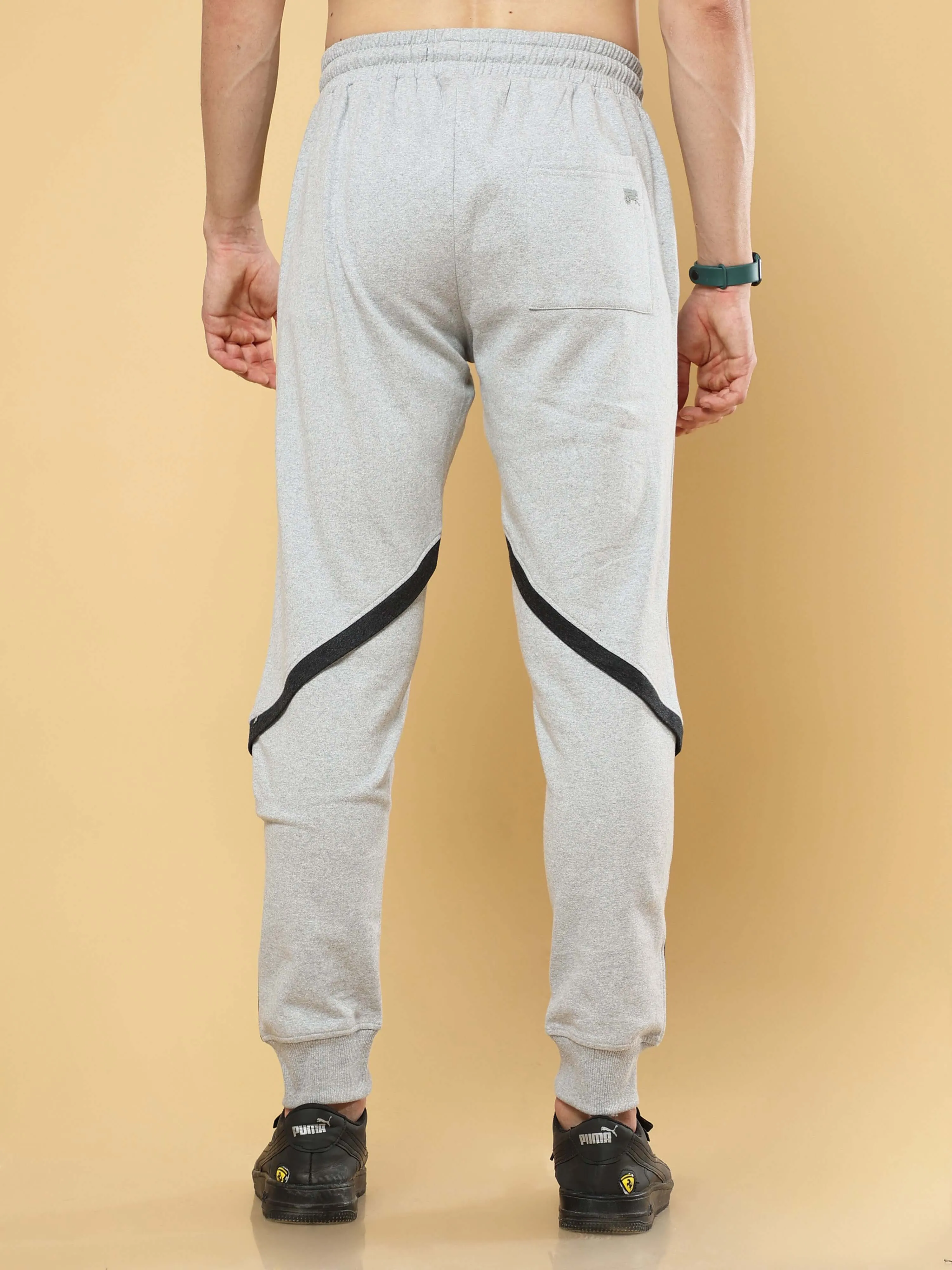 Grey Joggers With Adjustable Draw String