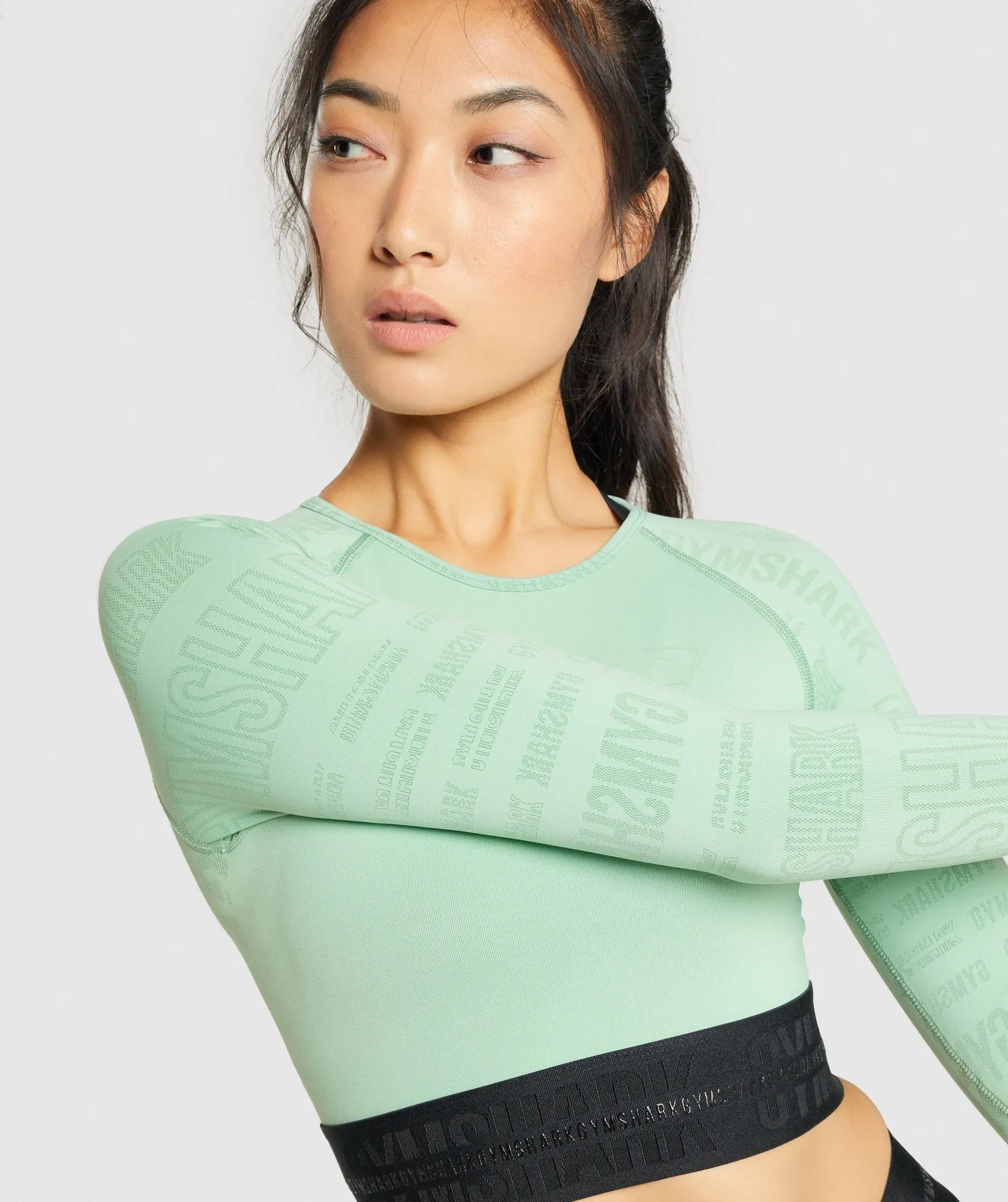 Gymshark Vision Long Sleeve Crop Top - Green