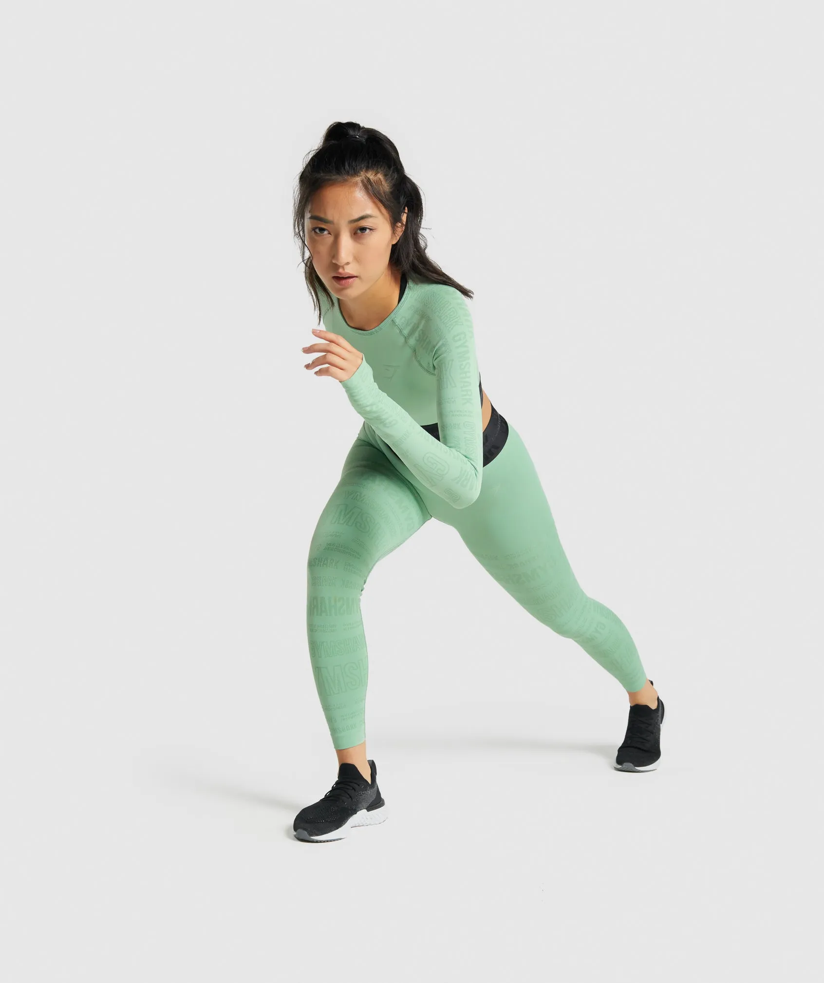 Gymshark Vision Long Sleeve Crop Top - Green