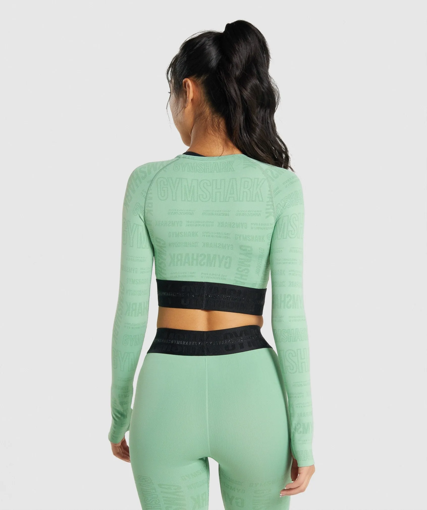 Gymshark Vision Long Sleeve Crop Top - Green