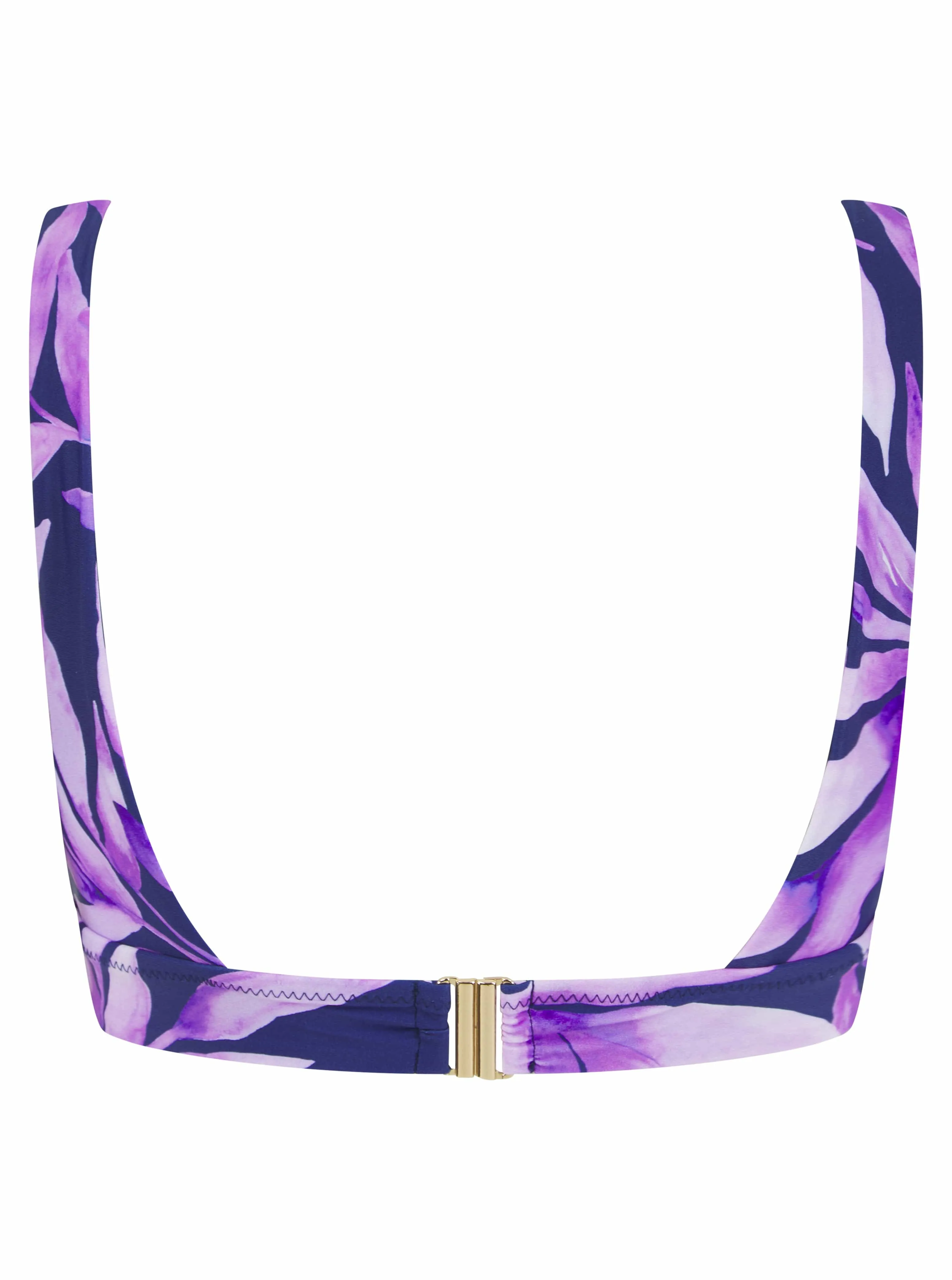 HALO Tamika Bikini Top In Watercolour Purple Leaf