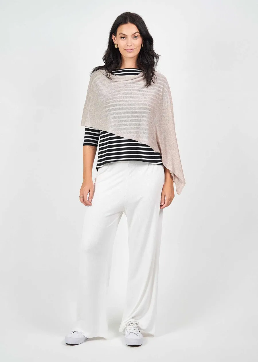 Joplin Ribbed Bamboo Wide Leg Pant - Cream