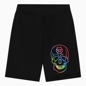 Kid's Black Skull Logo Shorts