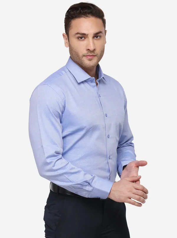 Light Blue Dobby Slim Fit Formal Shirt | Metal