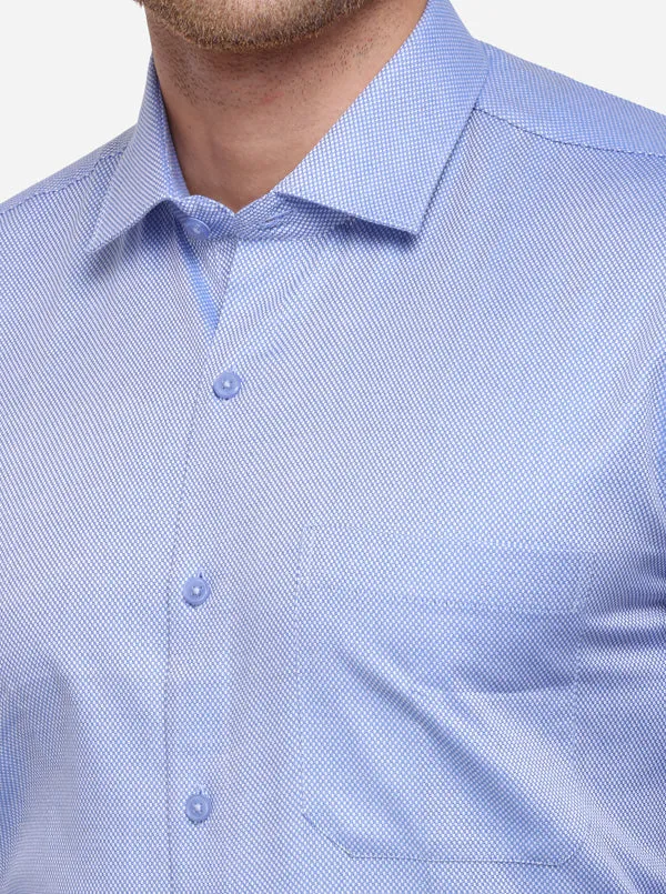 Light Blue Dobby Slim Fit Formal Shirt | Metal