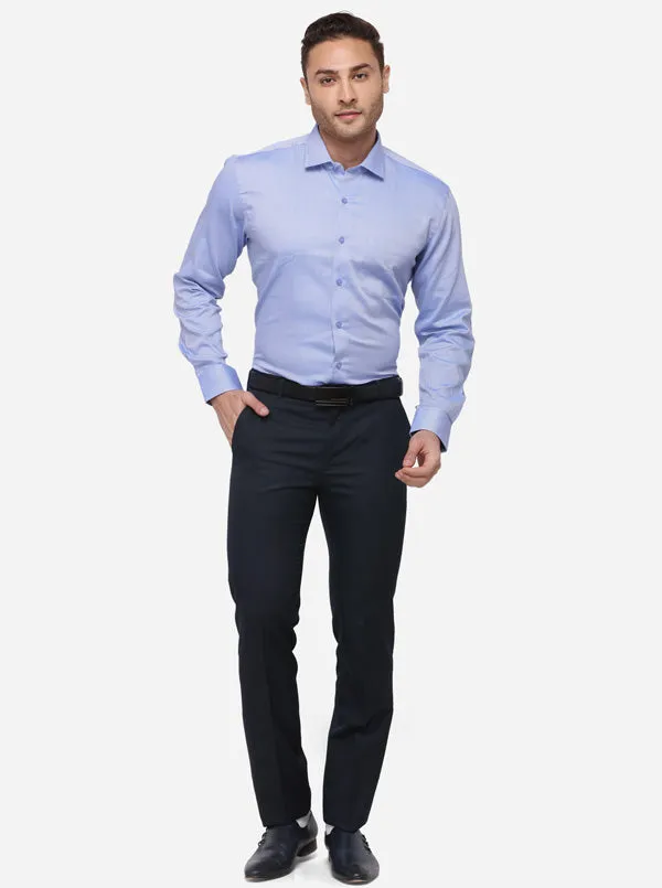 Light Blue Dobby Slim Fit Formal Shirt | Metal