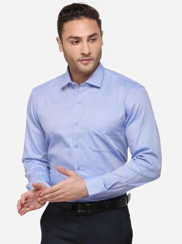 Light Blue Dobby Slim Fit Formal Shirt | Metal