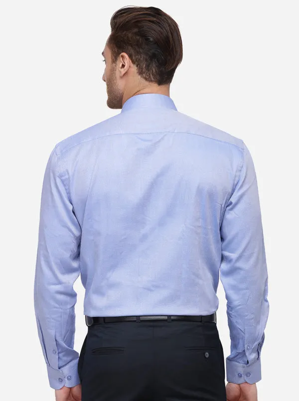 Light Blue Dobby Slim Fit Formal Shirt | Metal