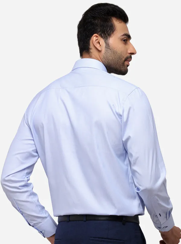 Light Blue Solid Regular Fit Formal Shirt | Greenfibre