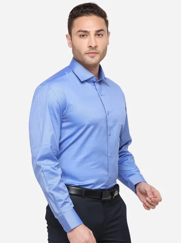 Light Blue Solid Smart Fit Formal Shirt | JadeBlue