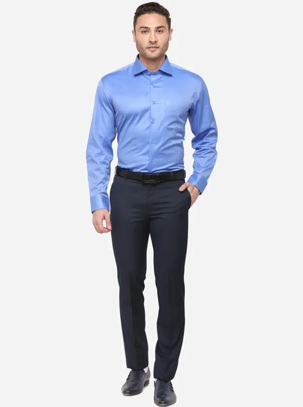 Light Blue Solid Smart Fit Formal Shirt | JadeBlue