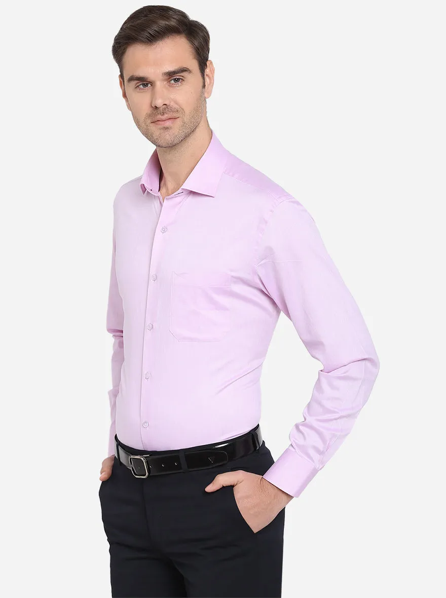 Light Purple Dobby Slim Fit Formal Shirt | Metal