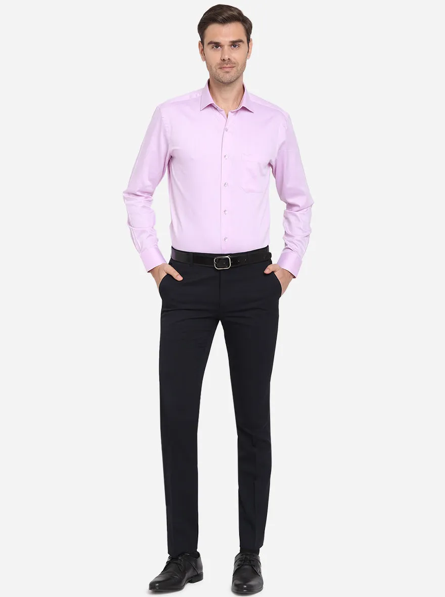 Light Purple Dobby Slim Fit Formal Shirt | Metal