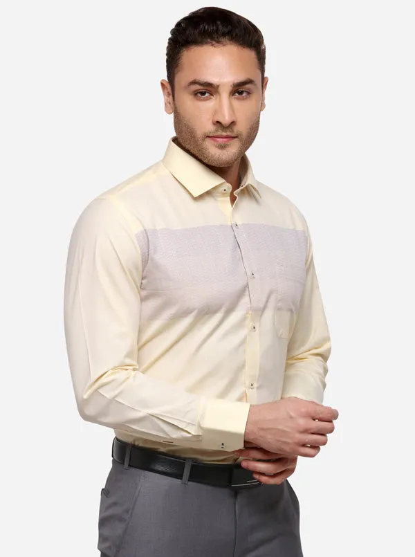 Light Yellow Solid Slim Fit Party Wear Shirt | Greenfibre