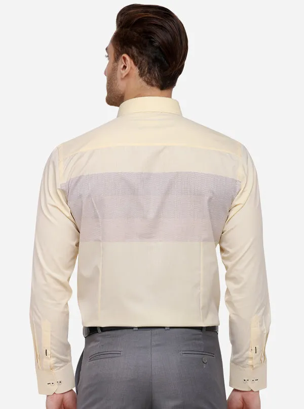 Light Yellow Solid Slim Fit Party Wear Shirt | Greenfibre