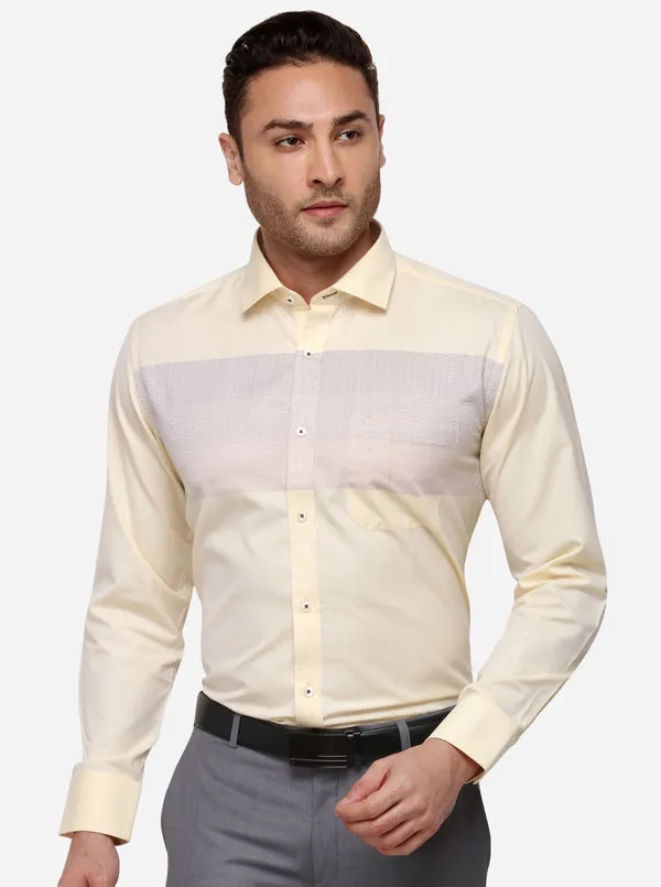 Light Yellow Solid Slim Fit Party Wear Shirt | Greenfibre