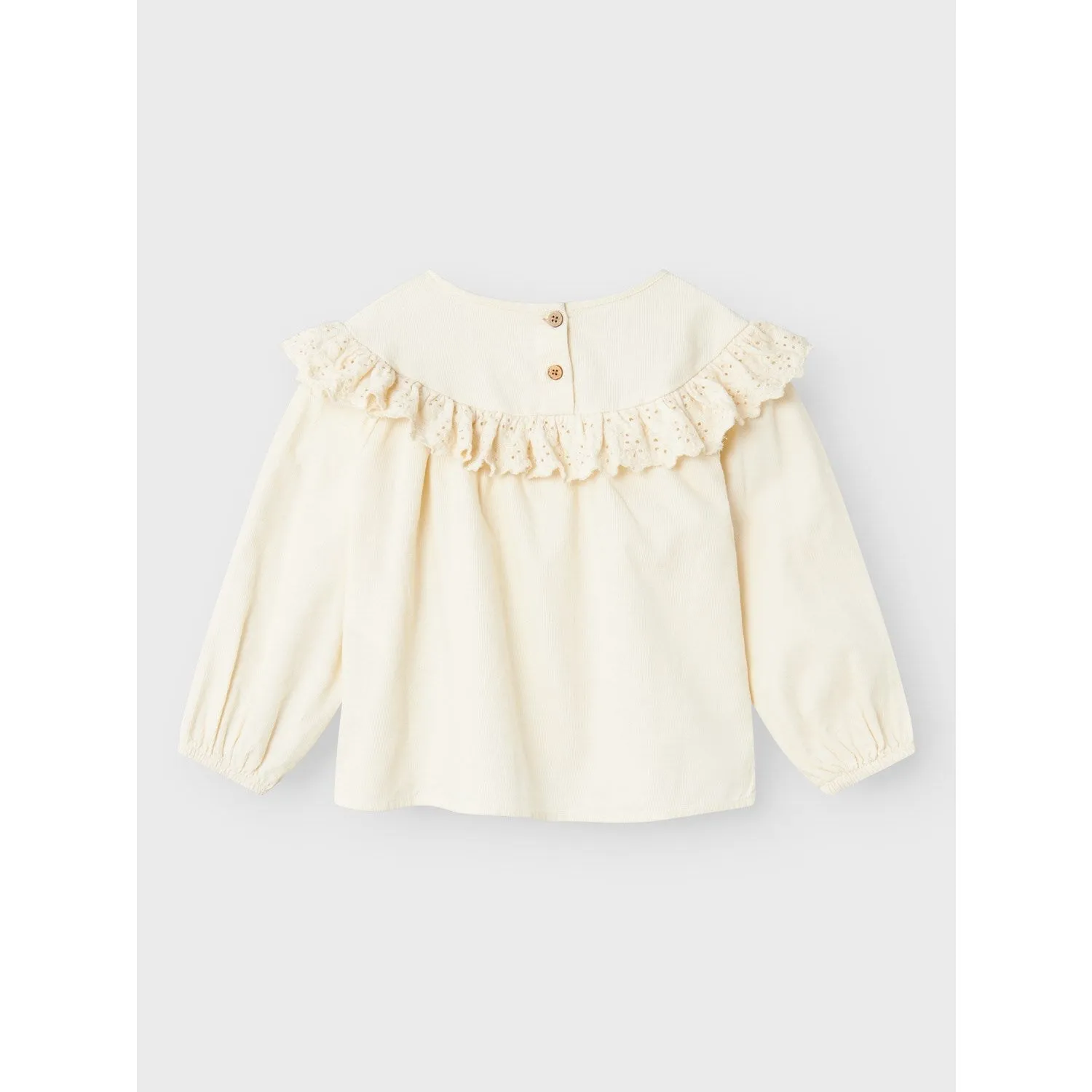 Lil'Atelier Turtledove Saku Loose Embroidery Blouse