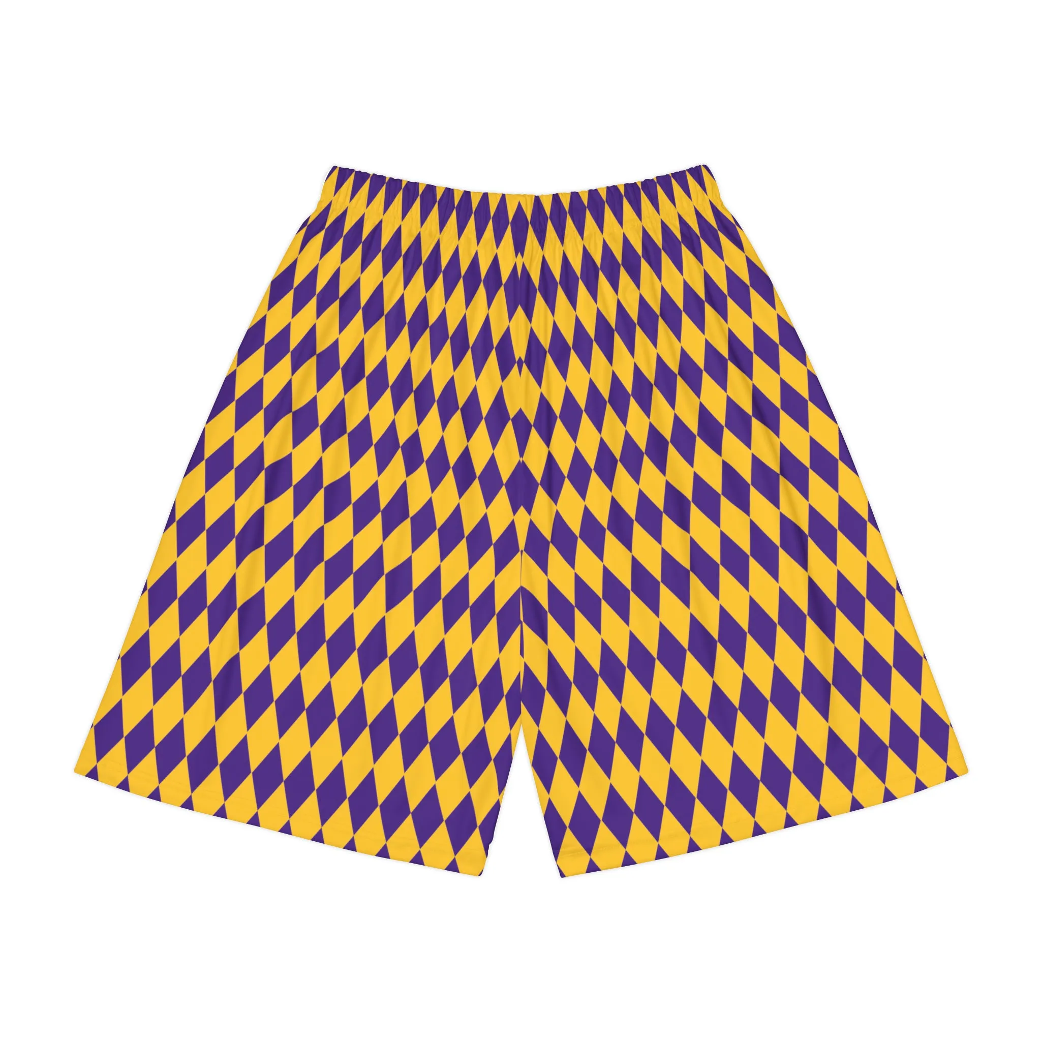 Men’s Sports Shorts - Purple/Gold Diamonds