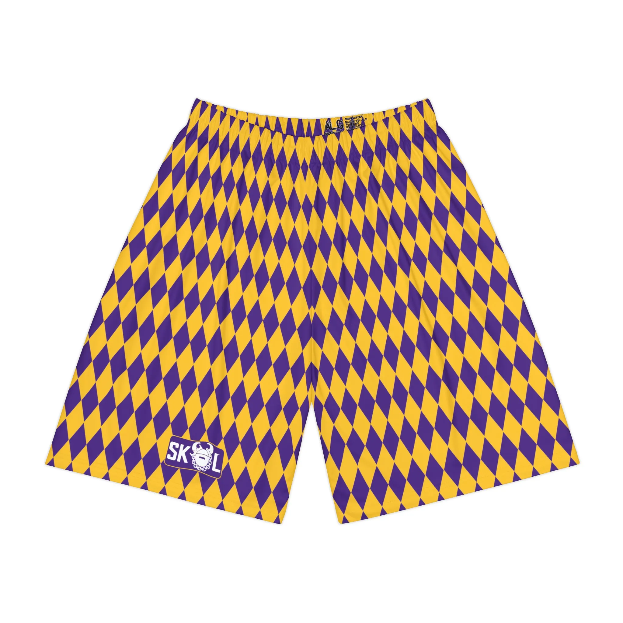 Men’s Sports Shorts - Purple/Gold Diamonds